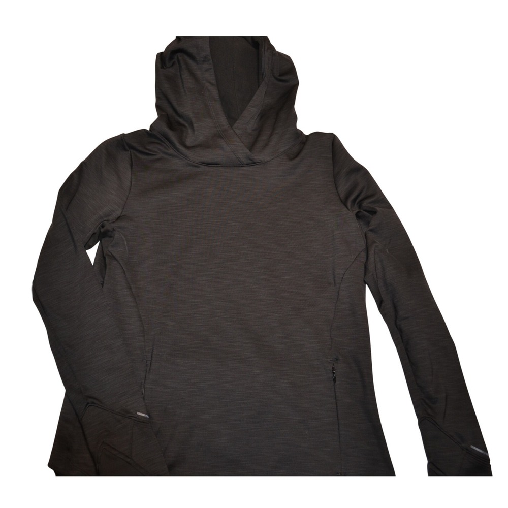 Athleta Black Hoodie Pullover Long Sleeve Thumb Hole Athletic Top